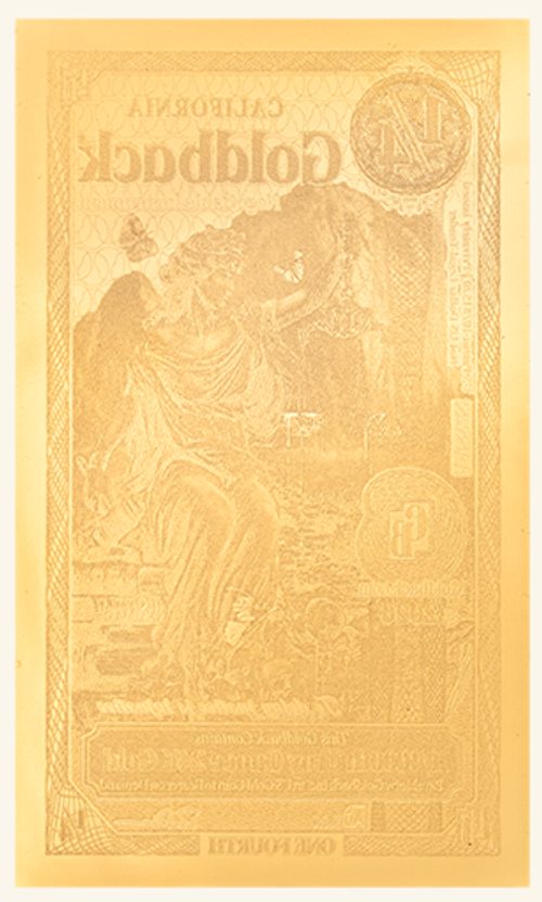 California 1/4 Goldback - Justitia, Yosemite - Back