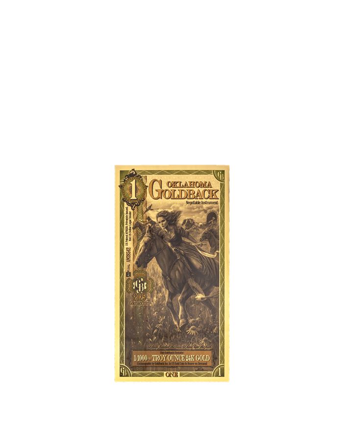 Oklahoma 1 Goldback — front
