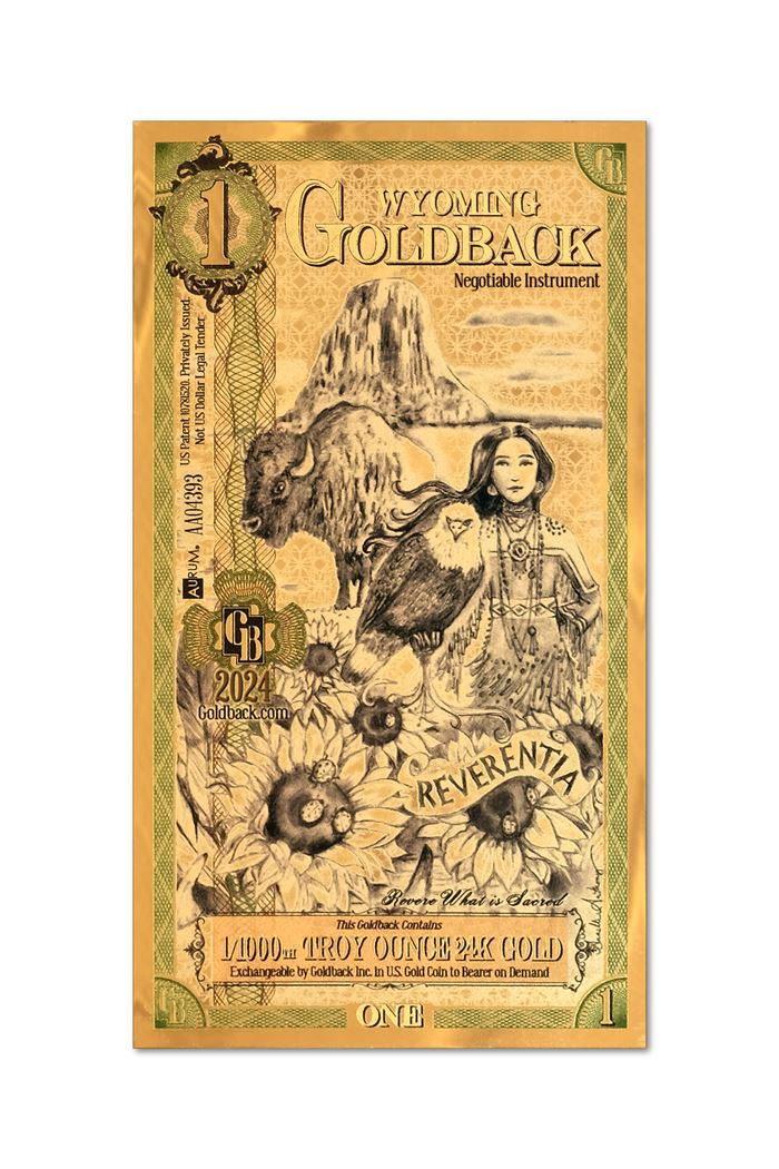 Wyoming 1 Goldback — front