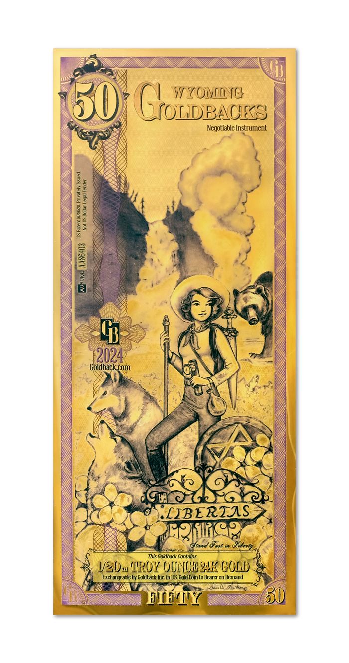Wyoming 50 Goldback — front