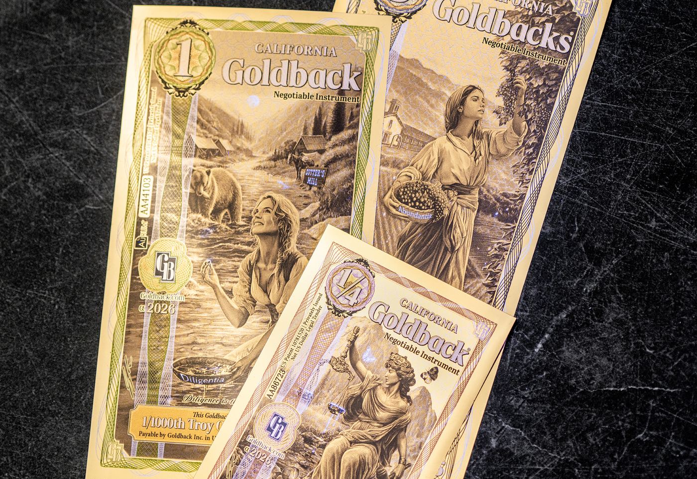California Goldback Phase 1 — the 1/4, 1, and 5 Goldback