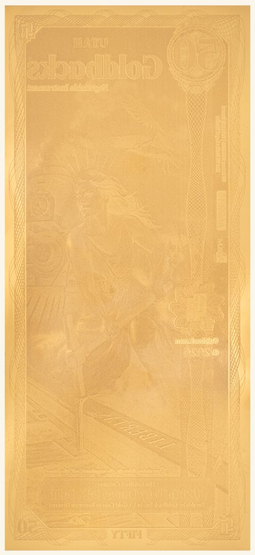 Utah refresh 50 Goldback - Libertas - Back