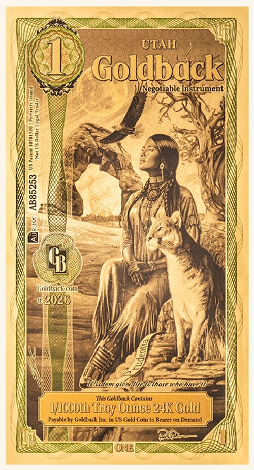 Utah refresh 1 Goldback - Prudentia - Front