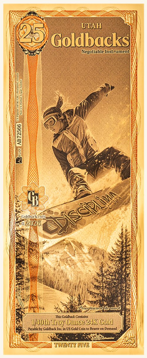 Utah refresh 25 Goldback - Disciplina - Front