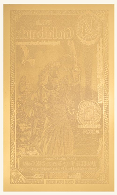 Utah refresh 1/4 Goldback - Justitia - Back